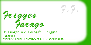 frigyes farago business card